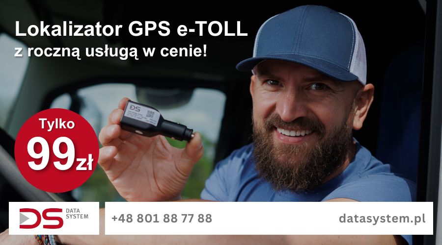  Najtańszy na rynku lokalizator GPS e-TOLL DS/ZAP z roczną usługą w cenie – tylko 99 zł brutto!